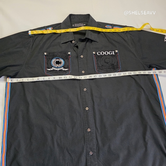 Coogi Premium Colors Embroidered Button Up Short Sleeve Shirt Men Size 3XL - Picture 6 of 10